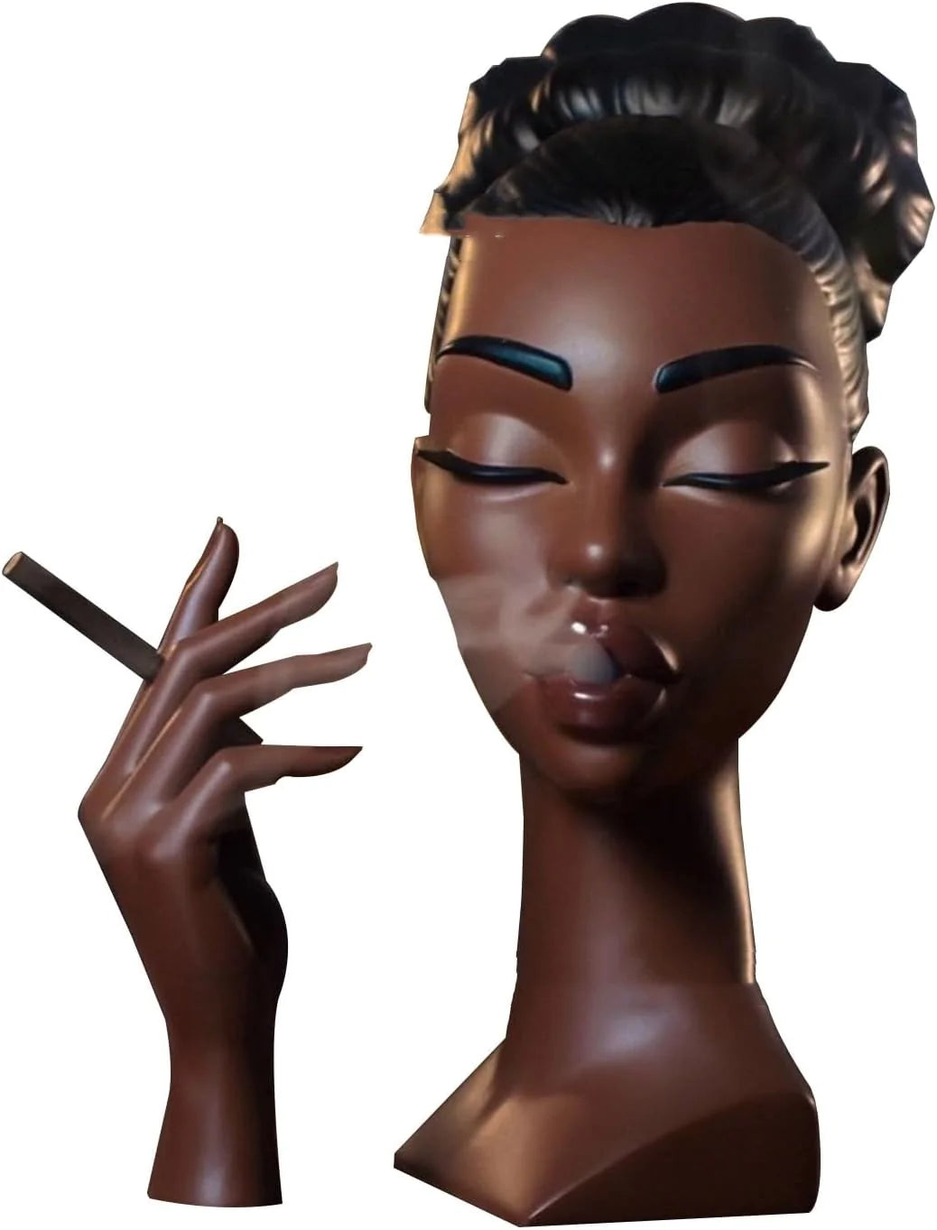 Elegant Black Woman Head Incense Burner